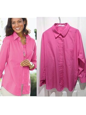 Foxcroft | Non-iron Classic Fit Solid Shirt in Pink